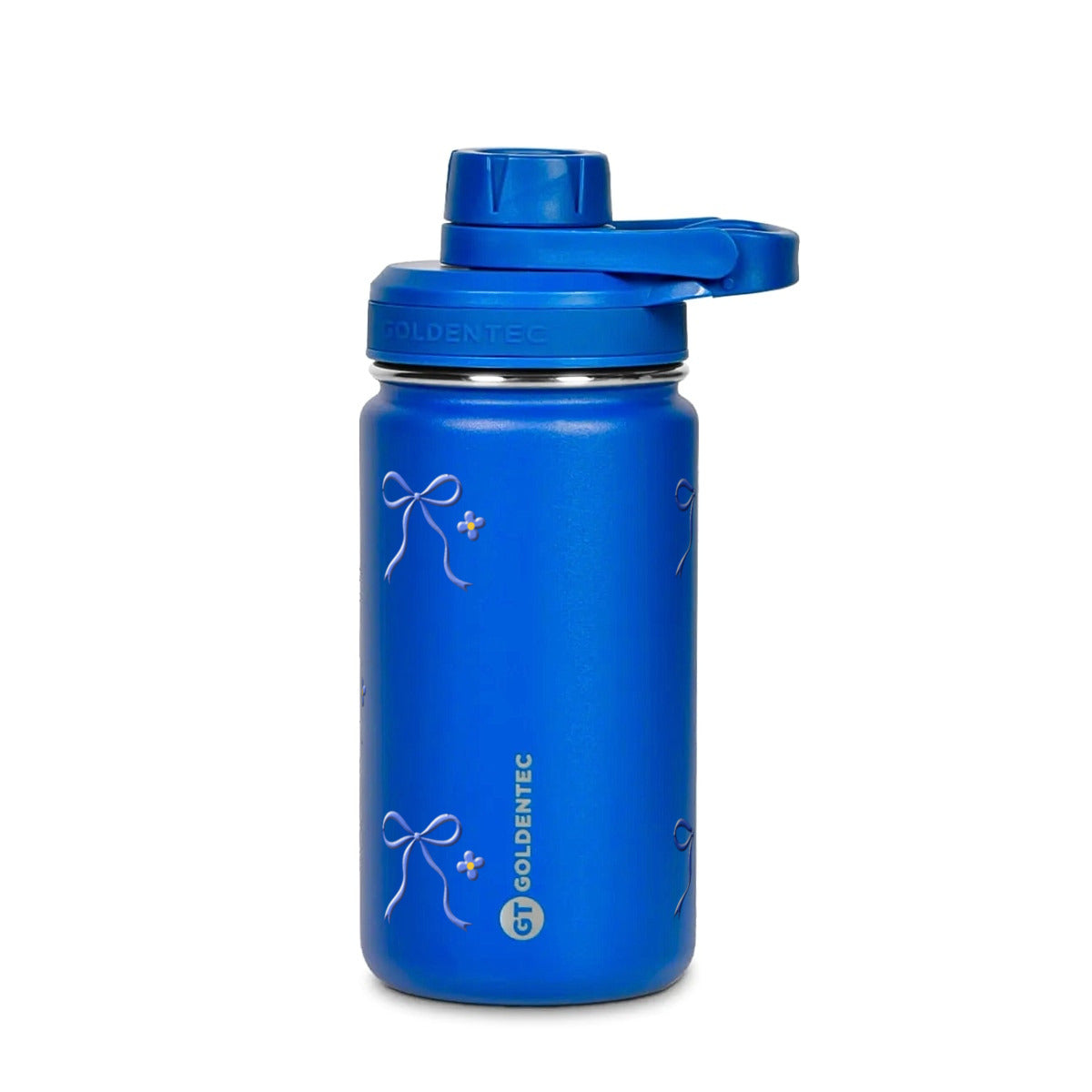 Garrafa Térmica Goldentec 350ml Laço Leve Azul, frente