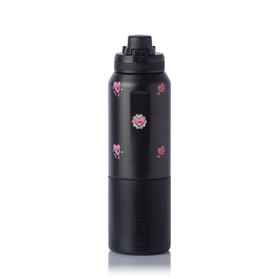 Garrafa Térmica PACCO Nexa 1000ml Corações Preto, frente