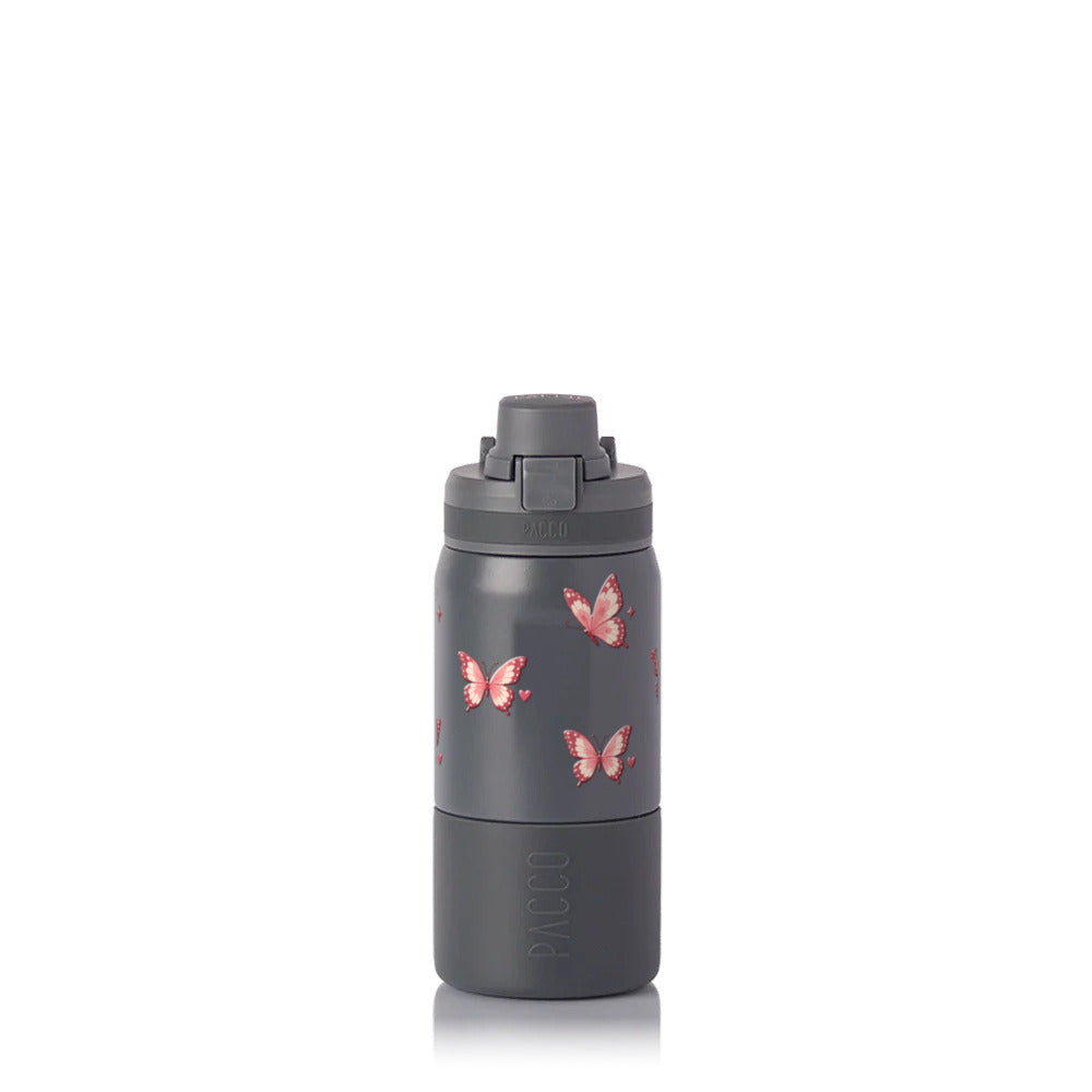 Garrafa Térmica PACCO Nexa 440ml Rosé Butterfly CINZA, frente
