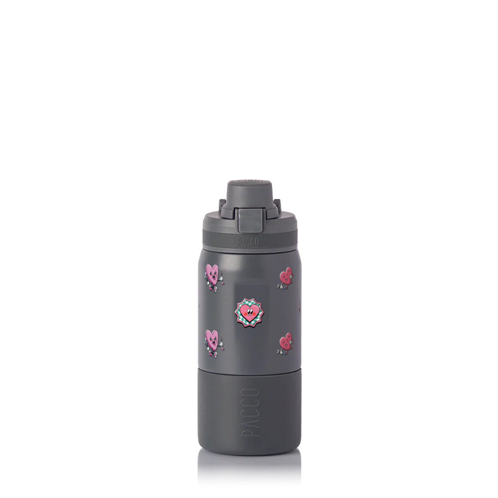 Garrafa Térmica PACCO Nexa 440ml Corações CINZA, frente