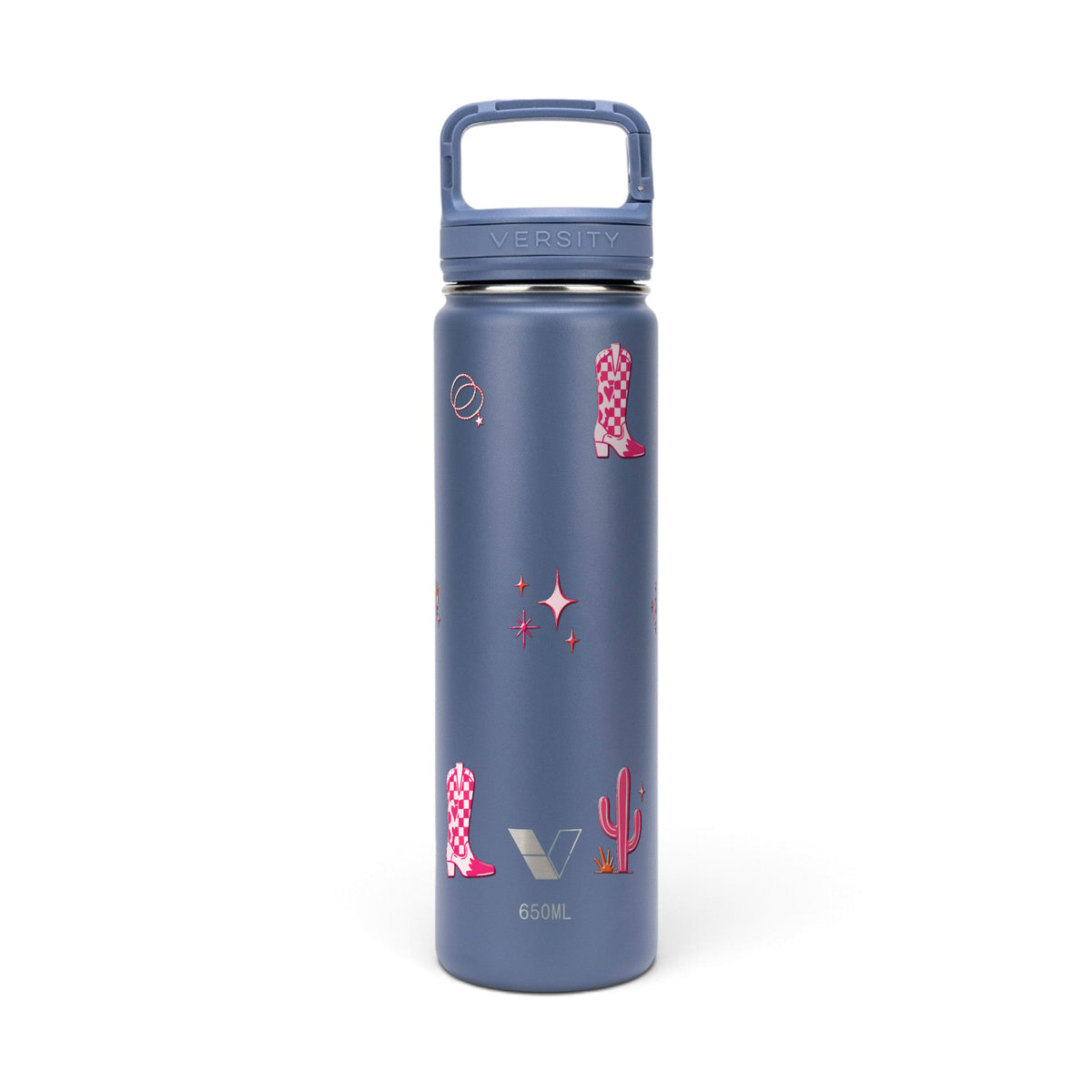 Garrafa Térmica Versity ColdKeeper 650ml Country Rosa Azul, frente
