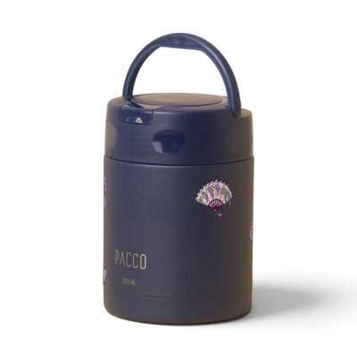 Pote Térmico PACCO FoodJar 350ml Lavanda Botânica Marinho, frente