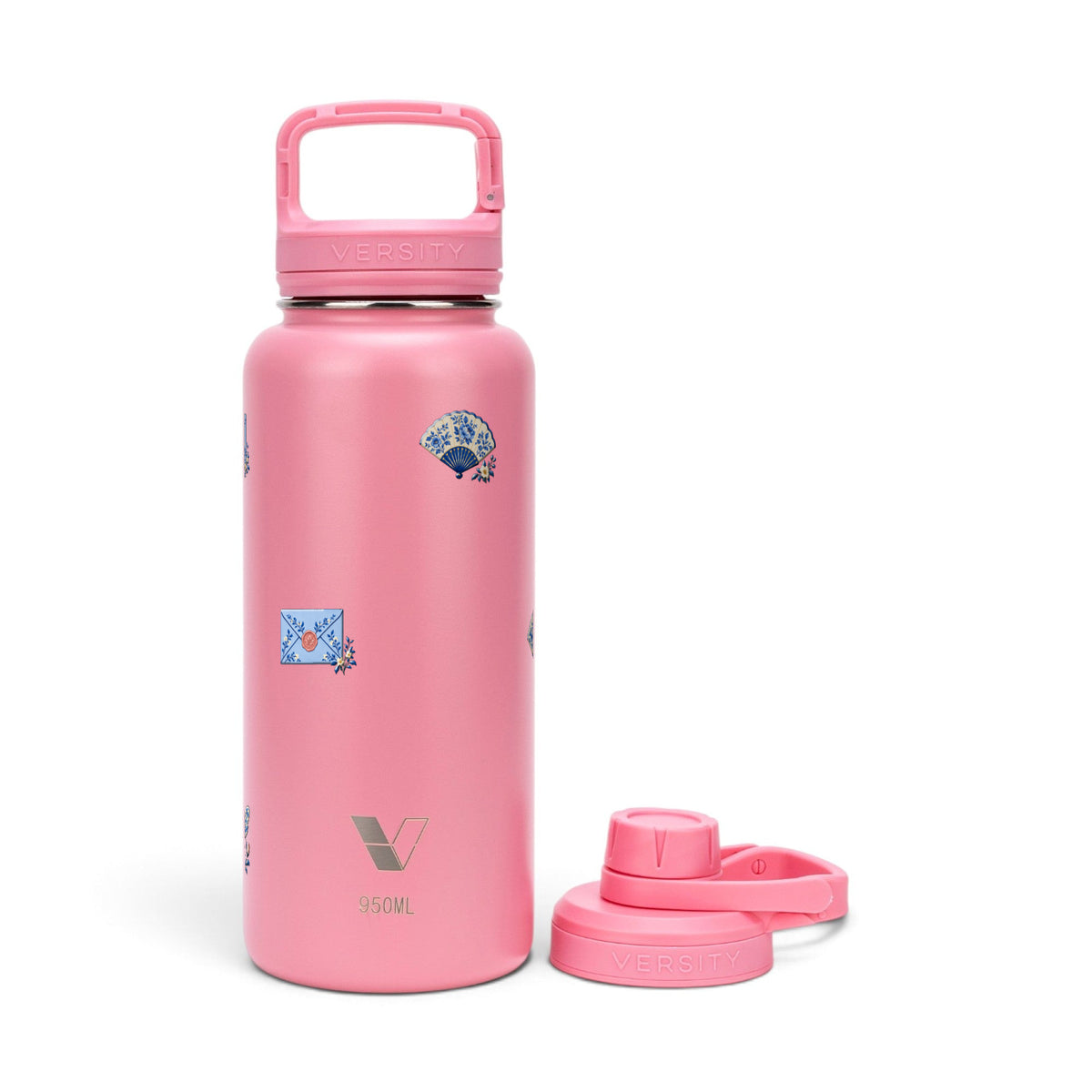 Garrafa Térmica Versity ColdKeeper 950ml Porcelana Azul Rosa Chiclete, frente