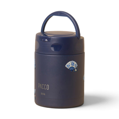 Pote Térmico PACCO FoodJar 350ml Porcelana Azul Marinho, frente