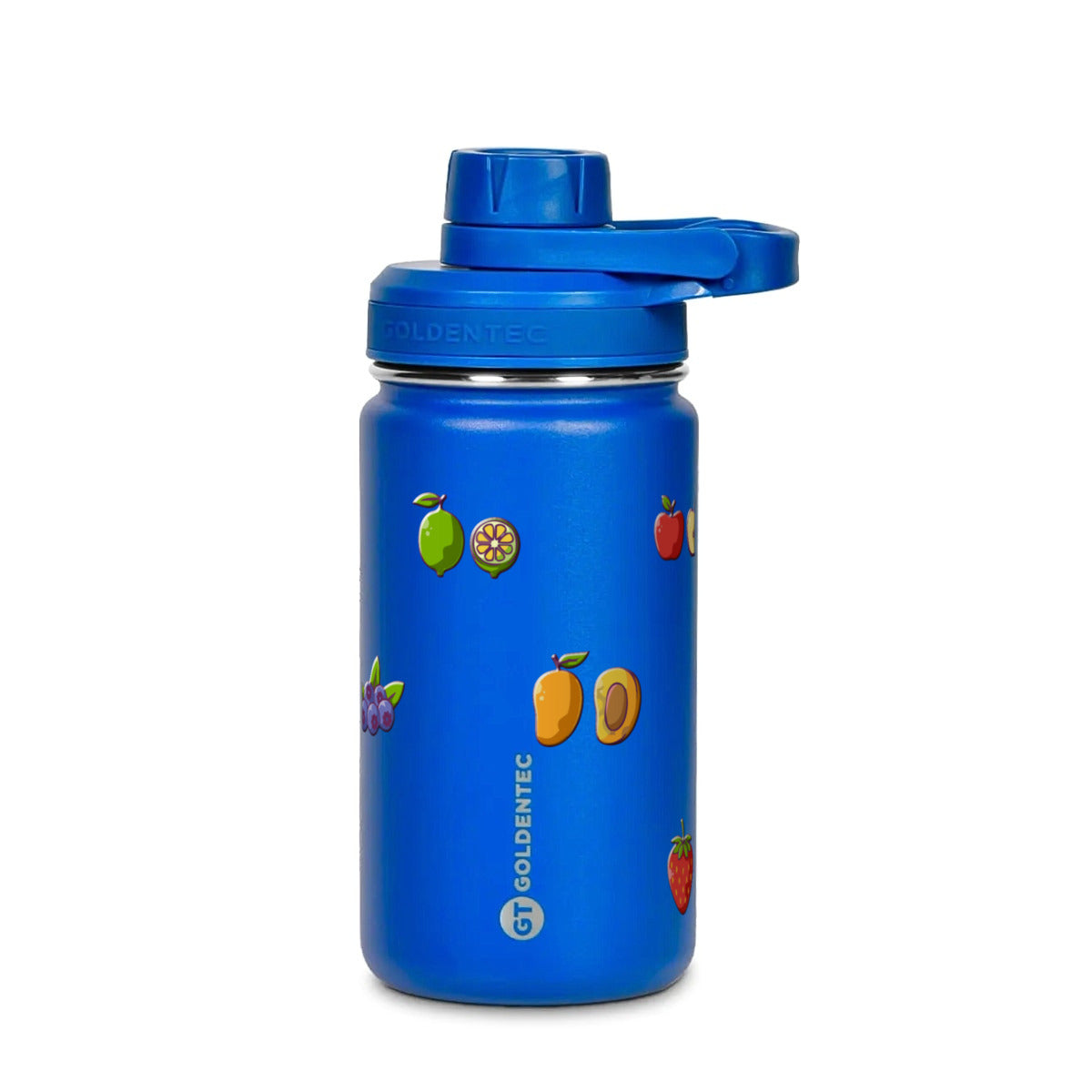 Garrafa Térmica Goldentec 350ml Frutas Azul, frente