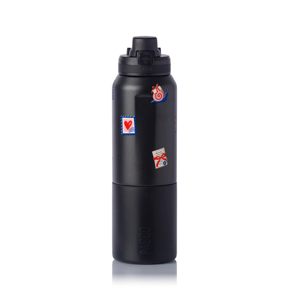 Garrafa Térmica PACCO Nexa 1000ml Clube das Cartas Preto, frente
