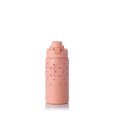 Garrafa Térmica PACCO Nexa 440ml Corações Rosa Clay, frente