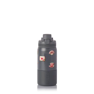 Garrafa Térmica PACCO Nexa 440ml Rosé Romântico CINZA, frente