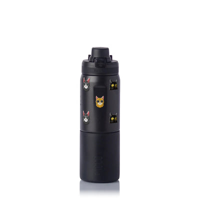 Garrafa Térmica PACCO Nexa 600ml Gatos de Óculos PRETO, frente