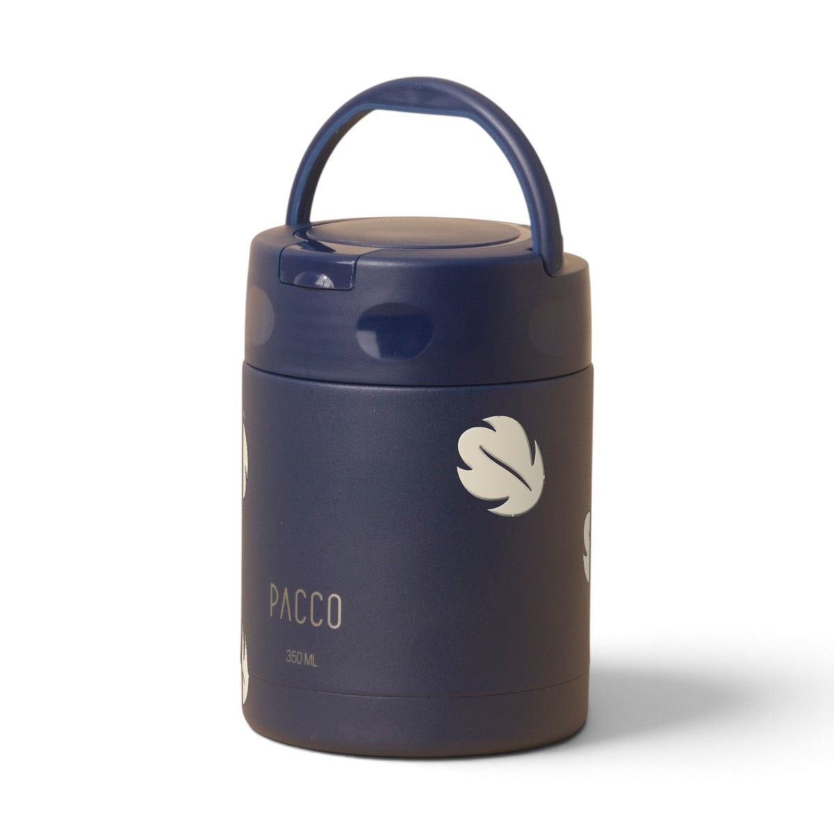 Pote Térmico PACCO FoodJar 350ml Folhas Creme Marinho, frente