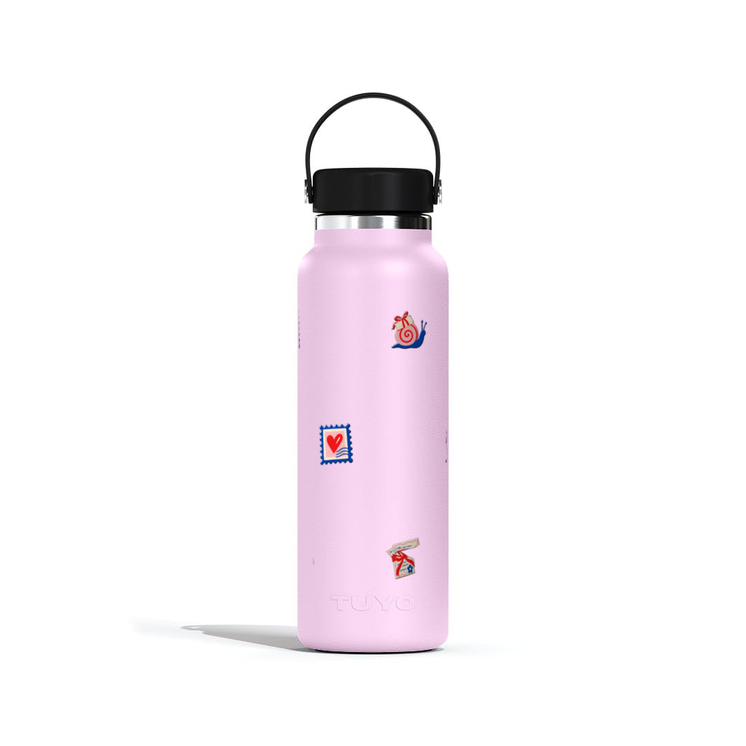 Garrafa Térmica Tuyo 1200ml Clube das Cartas Lilás, frente