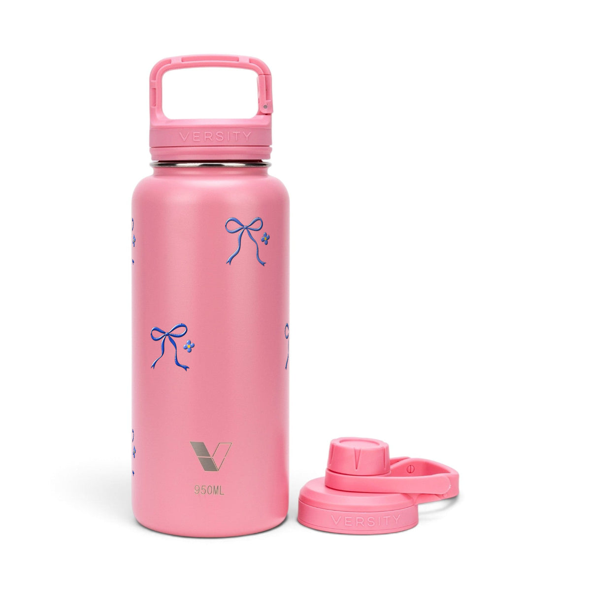 Garrafa Térmica Versity ColdKeeper 950ml Laço Leve Rosa Chiclete, frente