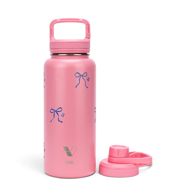Garrafa Térmica Versity ColdKeeper 950ml Laço Leve Rosa Chiclete, frente