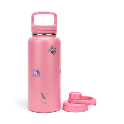 Garrafa Térmica Versity ColdKeeper 950ml Lavanda Botânica Rosa Chiclete, frente