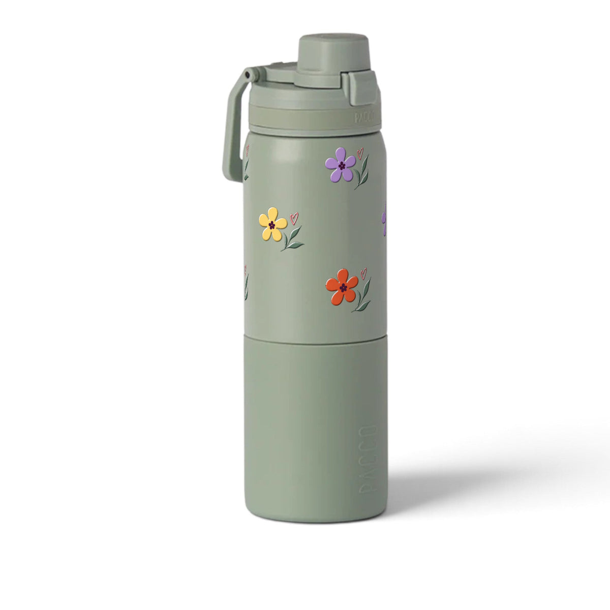 Garrafa Térmica PACCO Nexa 600ml Floral Club Aqua Grey, frente