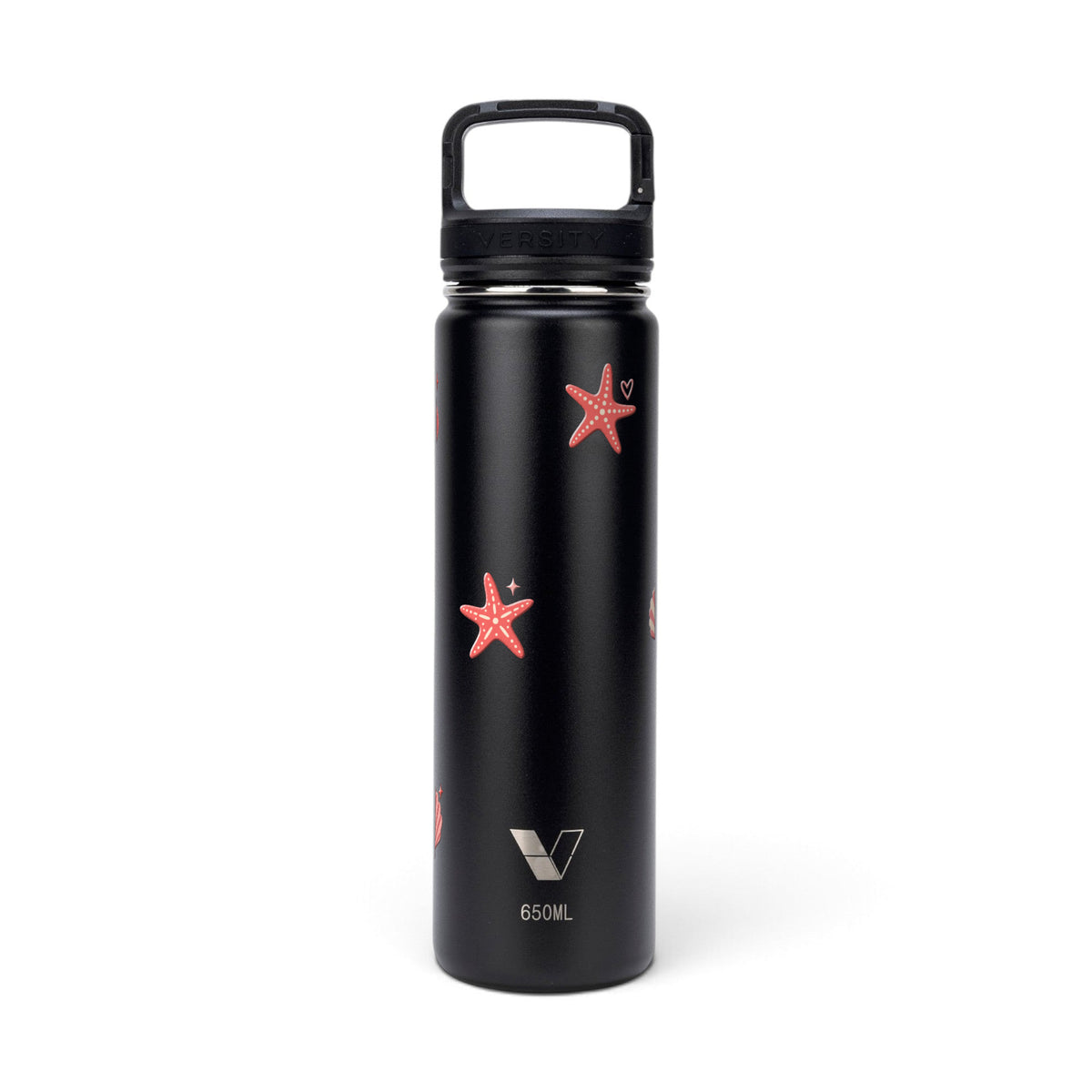 Garrafa Térmica Versity ColdKeeper 650ml Ocean Blush Preta, frente