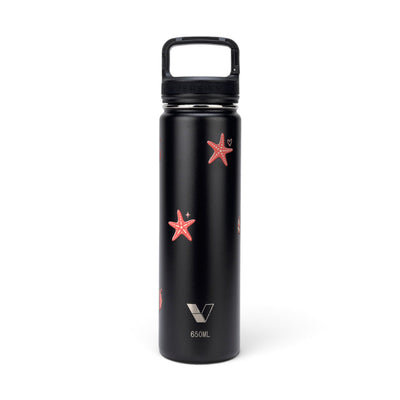 Garrafa Térmica Versity ColdKeeper 650ml Ocean Blush Preta, frente