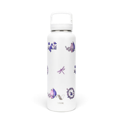 Garrafa Térmica Versity ColdKeeper 1200ml Natureza Lilás Branca, frente