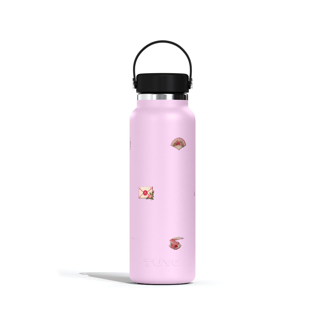 Garrafa Térmica Tuyo 1200ml Rosé Romântico Lilás, frente