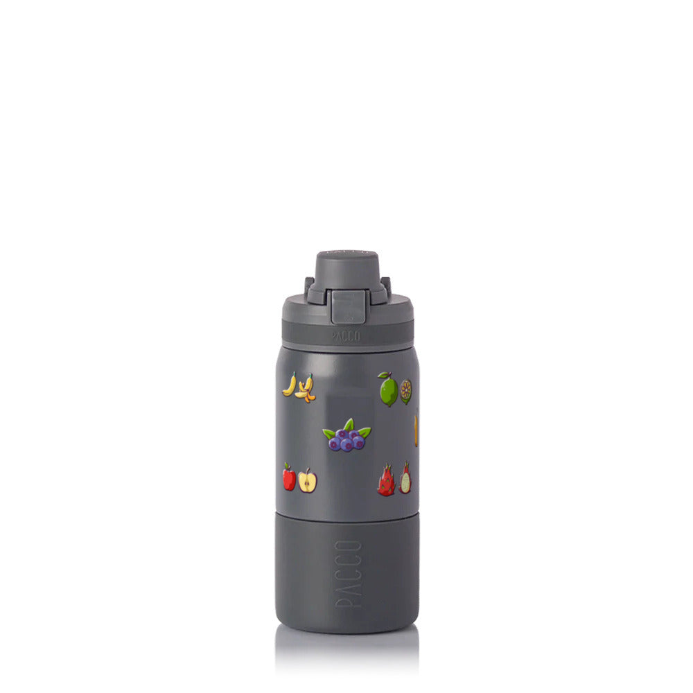 Garrafa Térmica PACCO Nexa 440ml Frutas CINZA, frente