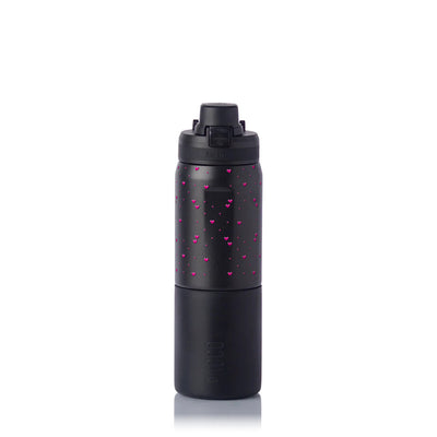 Garrafa Térmica PACCO Nexa 600ml Corações Rosa PRETO, frente