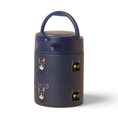 Pote Térmico PACCO FoodJar 350ml Gatos de Óculos Marinho, frente