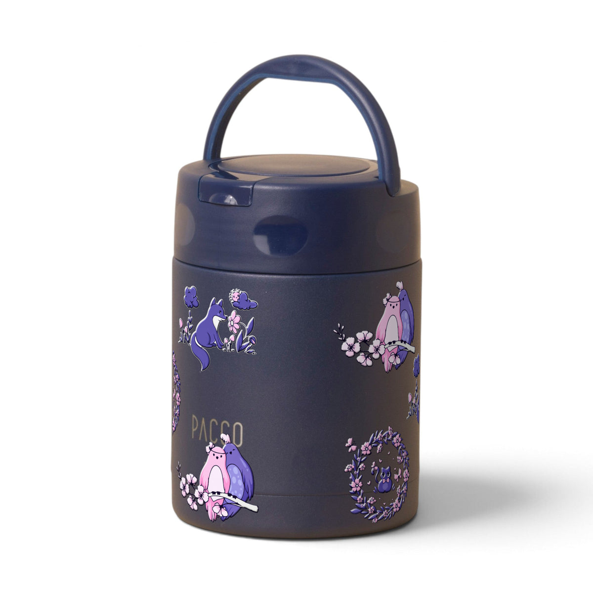 Pote Térmico PACCO FoodJar 350ml Natureza Lilás Marinho, frente