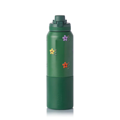 Garrafa Térmica PACCO Nexa 1000ml Floral Club Verde Militar, frente