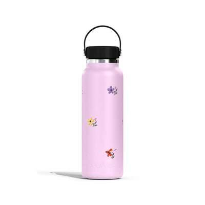 Garrafa Térmica Tuyo 1200ml Floral Club Lilás, frente
