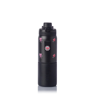 Garrafa Térmica PACCO Nexa 600ml Corações PRETO, frente