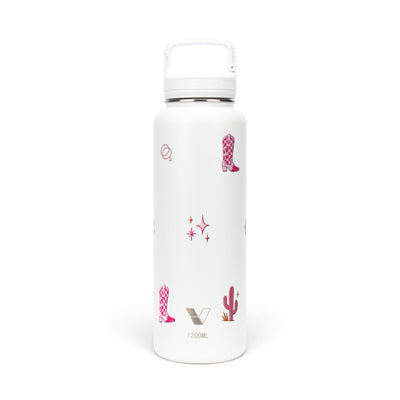 Garrafa Térmica Versity ColdKeeper 1200ml Country Rosa Branca, frente
