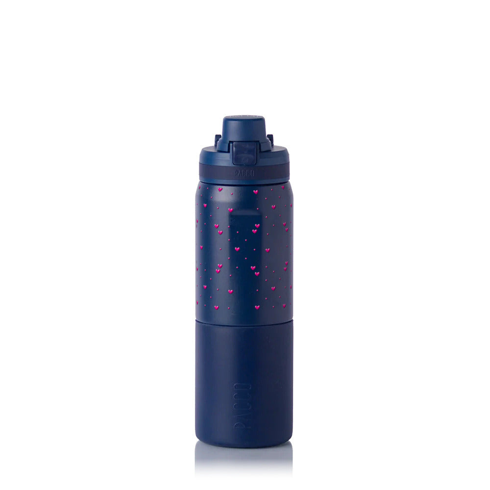 Garrafa Térmica PACCO Nexa 600ml Corações Rosa MARINHO, frente