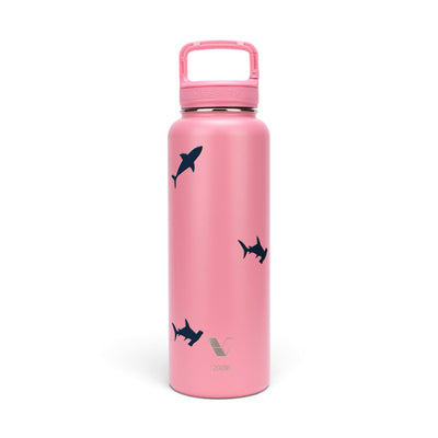 Garrafa Térmica Versity ColdKeeper 1200ml Tubarões Rosa Chiclete, frente