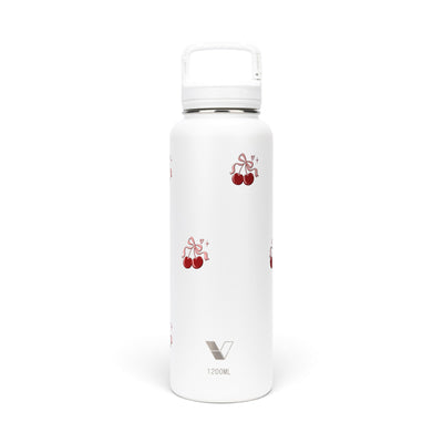 Garrafa Térmica Versity ColdKeeper 1200ml Cereja Pop Branca, frente
