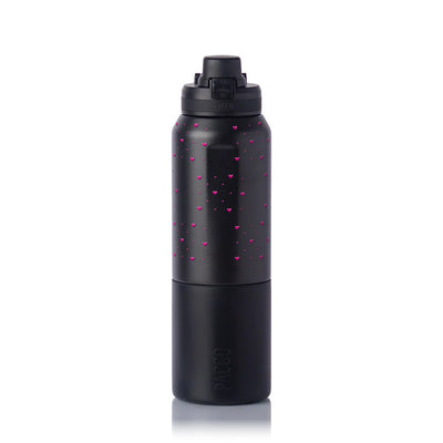 Garrafa Térmica PACCO Nexa 1000ml Corações Rosa Preto, frente