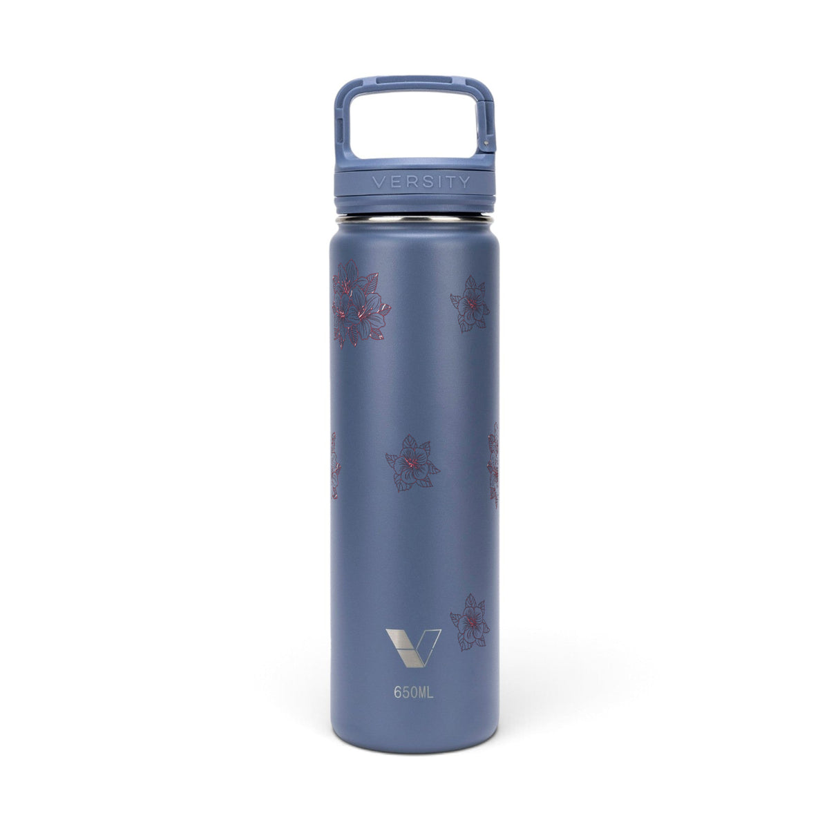 Garrafa Térmica Versity ColdKeeper 650ml Floral Rosa Azul, frente