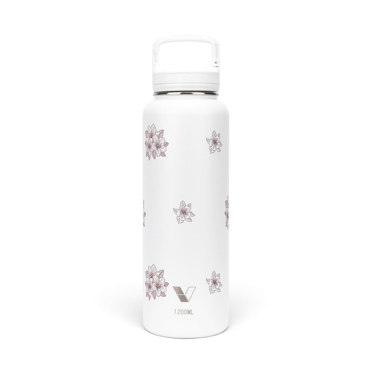 Garrafa Térmica Versity ColdKeeper 1200ml Floral Rosa Branca, frente