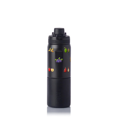 Garrafa Térmica PACCO Nexa 600ml Frutas PRETO, frente
