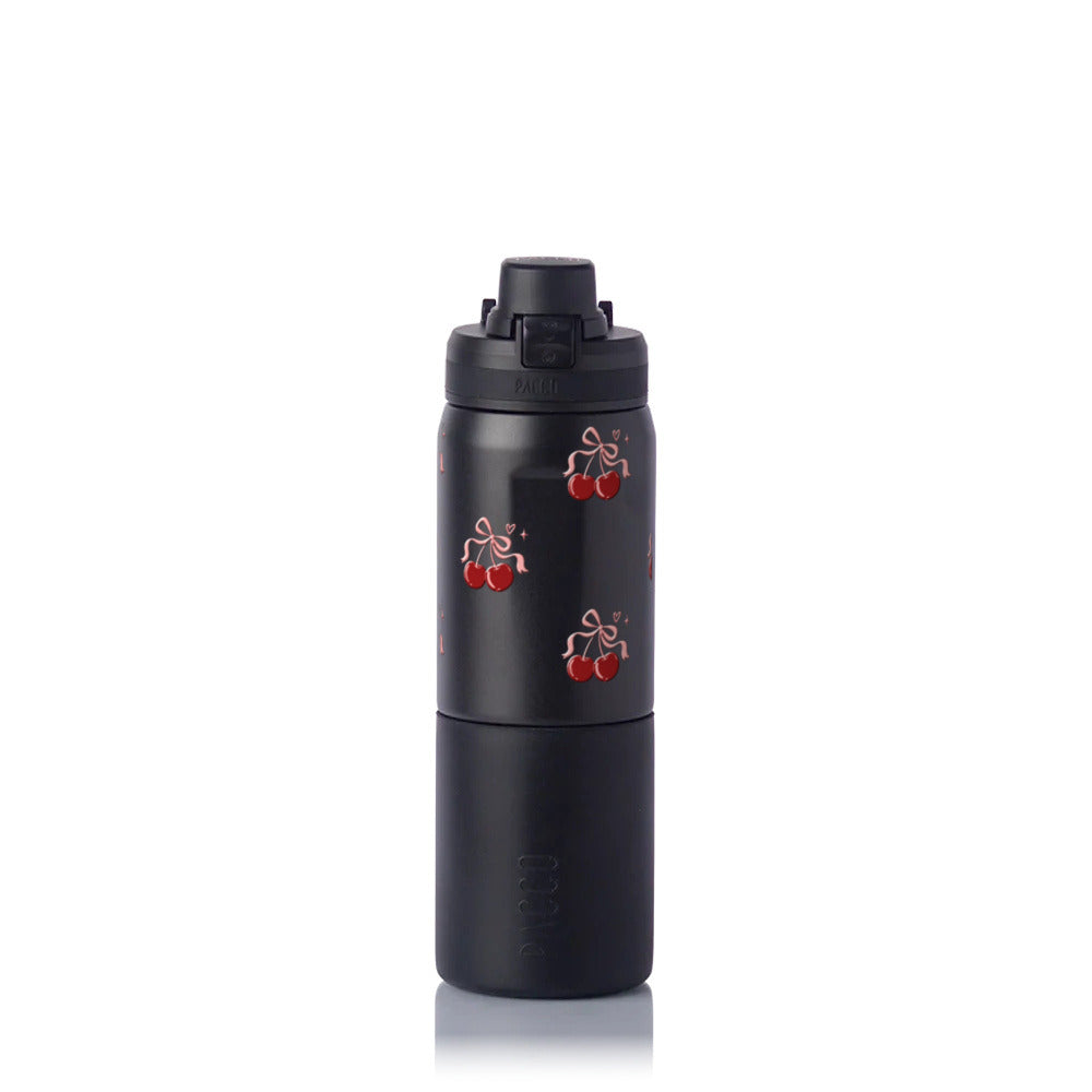 Garrafa Térmica PACCO Nexa 600ml Cereja Pop PRETO, frente