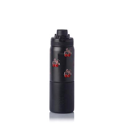 Garrafa Térmica PACCO Nexa 600ml Cereja Pop PRETO, frente