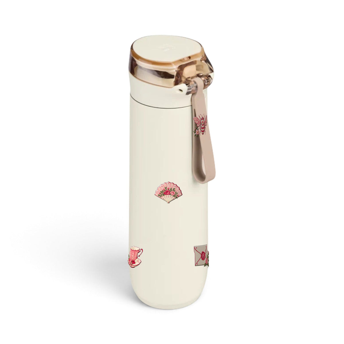Garrafa Térmica Stanley Flowstate Spring 591ml Rosé Romântico Cream, frente