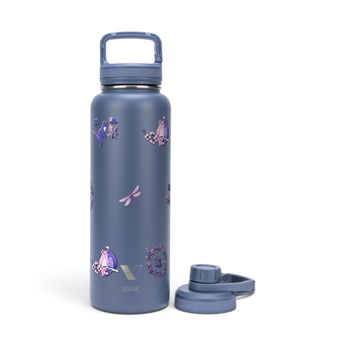 Garrafa Térmica Versity ColdKeeper 1200ml Natureza Lilás Azul, frente