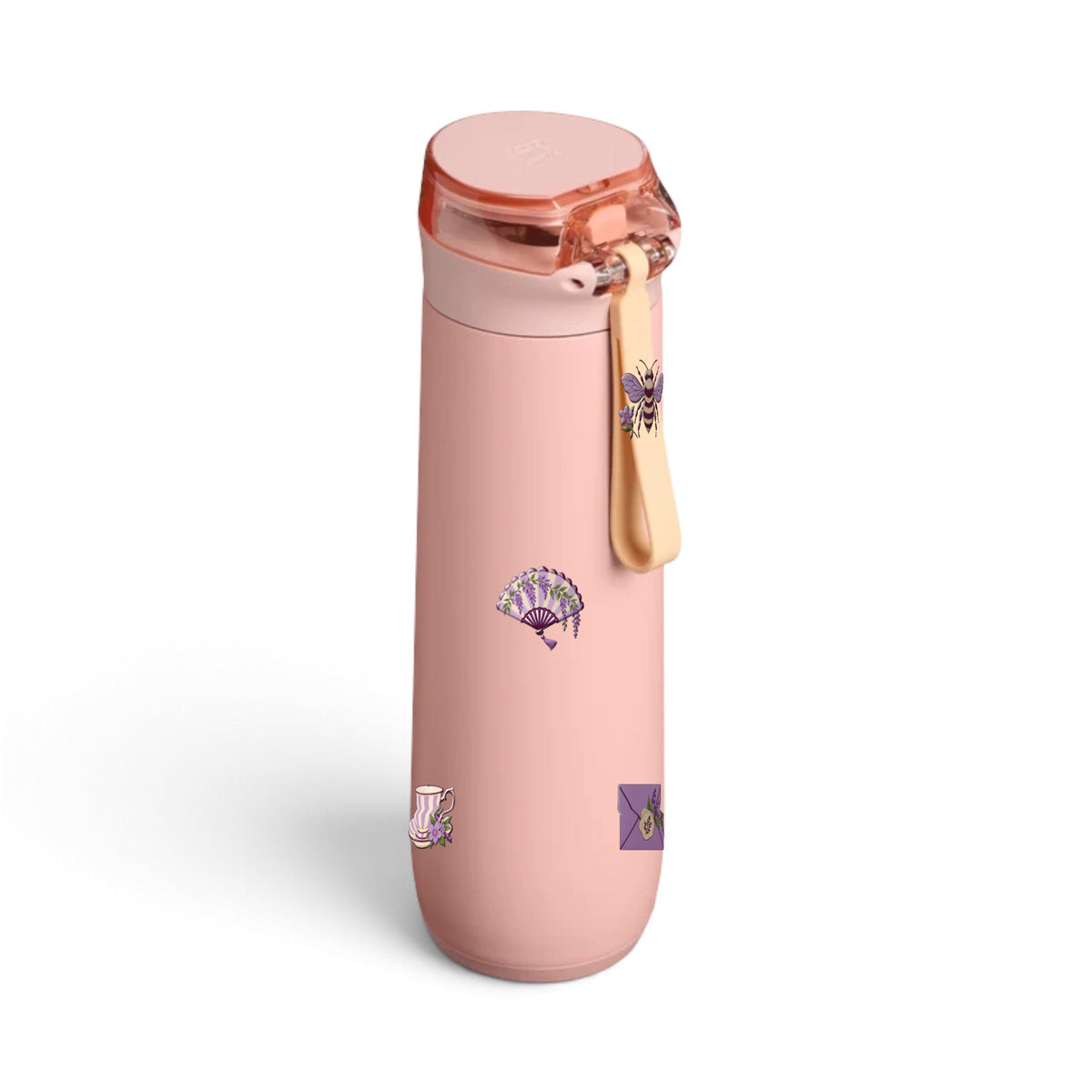 Garrafa Térmica Stanley Flowstate Spring 591ml Lavanda Botânica Peach Rose, frente