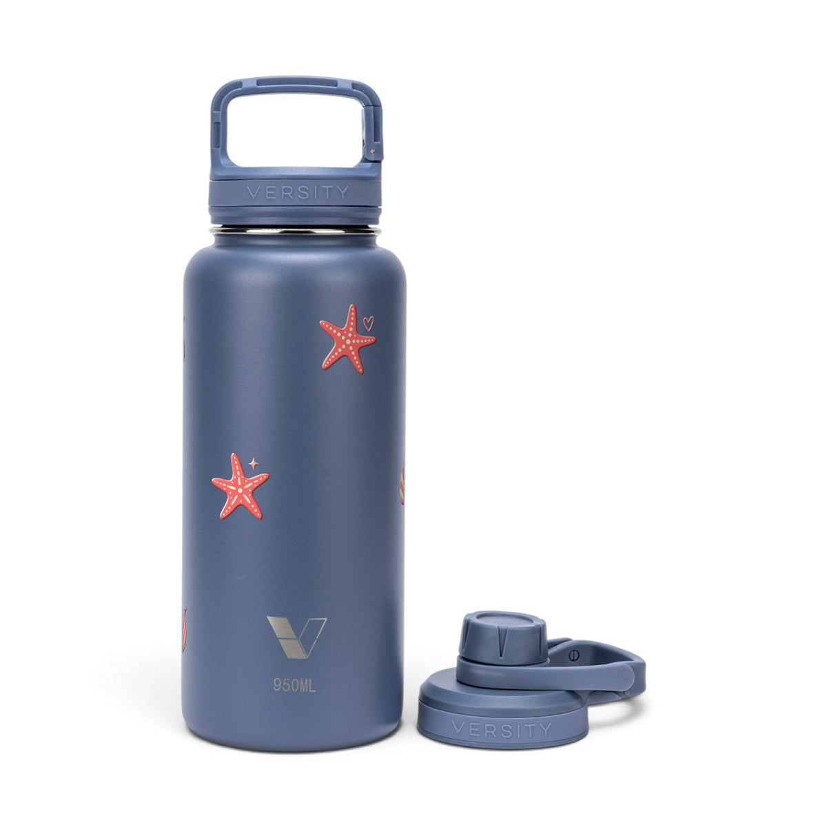 Garrafa Térmica Versity ColdKeeper 950ml Ocean Blush Azul, kit