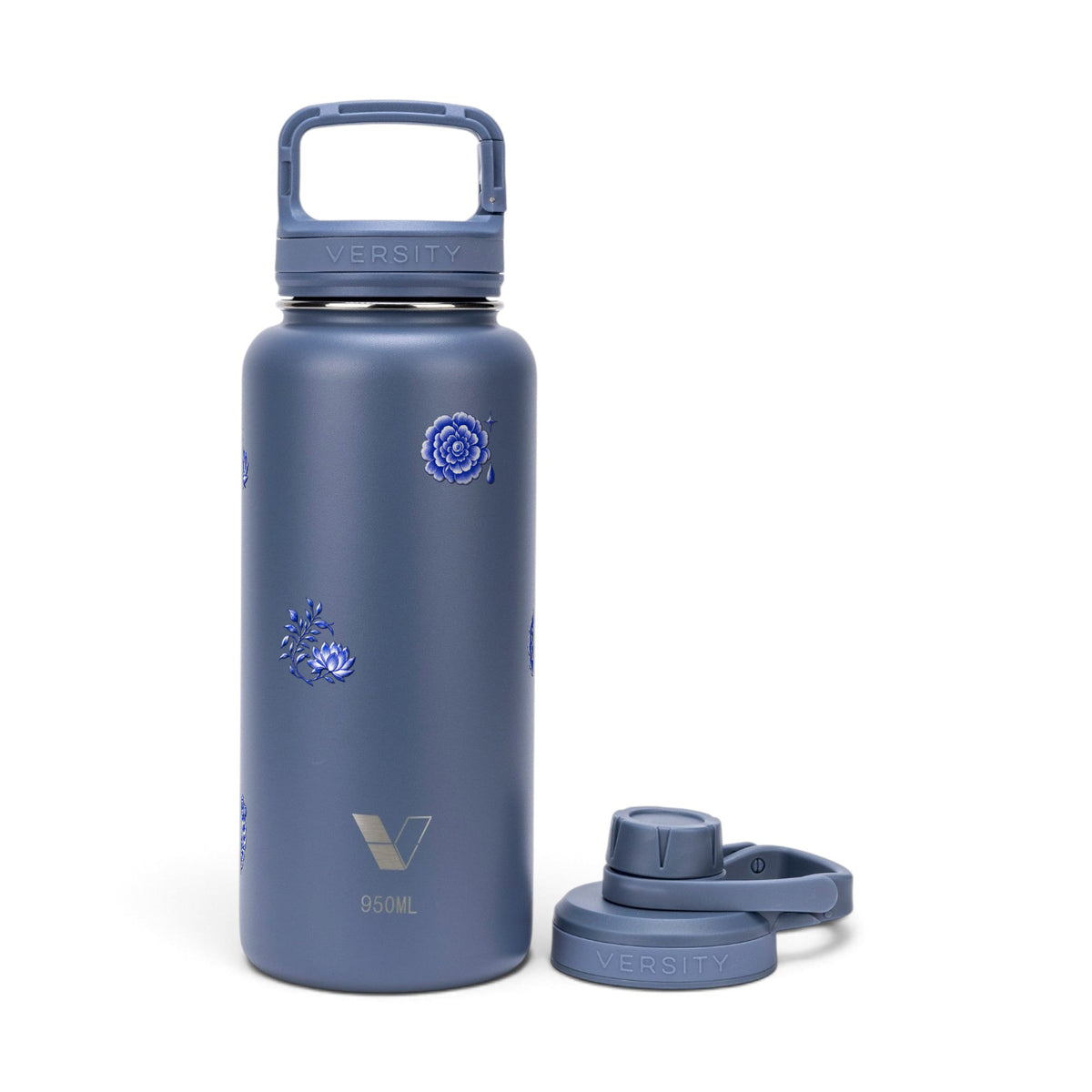 Garrafa Térmica Versity ColdKeeper 950ml Porcelana de Coalas Azul, kit