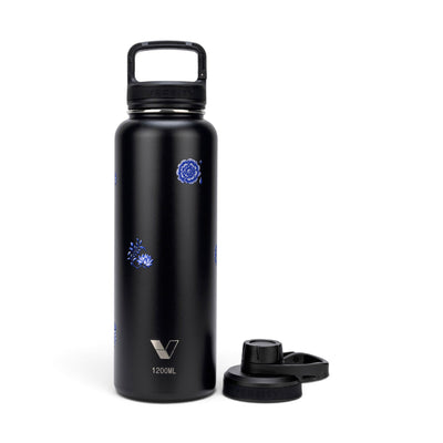 Garrafa Térmica Versity ColdKeeper 1200ml Porcelana de Coalas Preta, kit