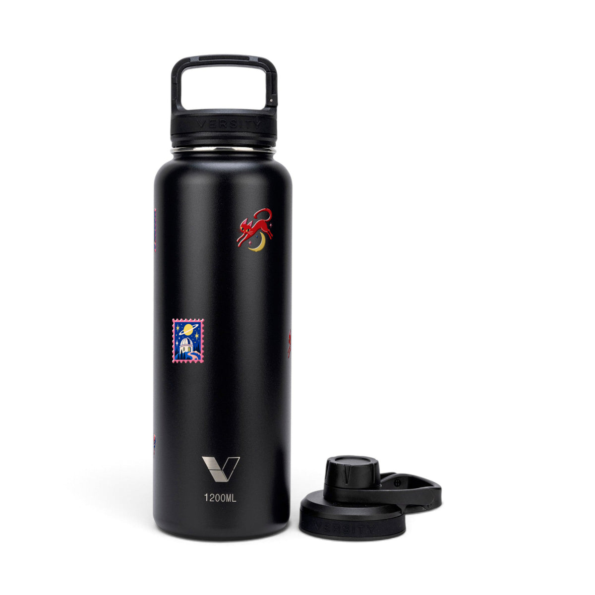 Garrafa Térmica Versity ColdKeeper 1200ml After Hours Preta, kit