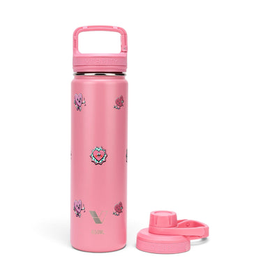 Garrafa Térmica Versity ColdKeeper 650ml Corações Rosa Chiclete, kit
