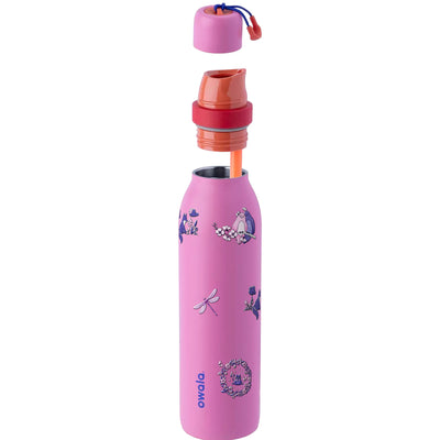 Garrafa Térmica Owala Twist 710ml Natureza Lilás Fruit Punch, com a tampa aberta