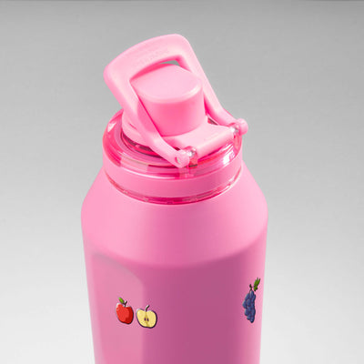 Garrafa Térmica PACCO Vyta 1200ml Frutas Chiclete, vista de cima com a alça levantada